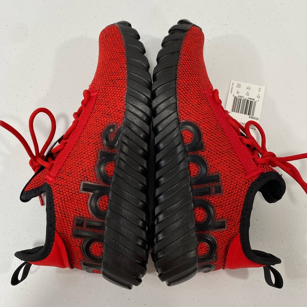 NIB Adidas Red & Black Sneakers Kids Size 4 Kaptur 3.0 Running Shoes Women’s 5.5 - Picture 6 of 13